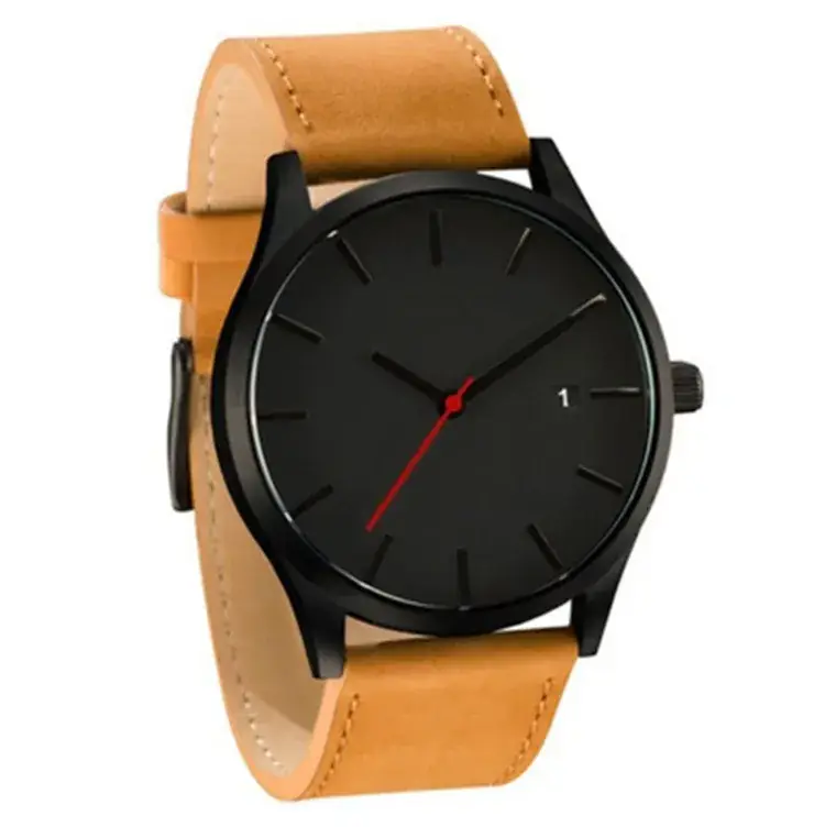 Men's Black Ceramic Dial Watch with Red Second Hand - Image 2
