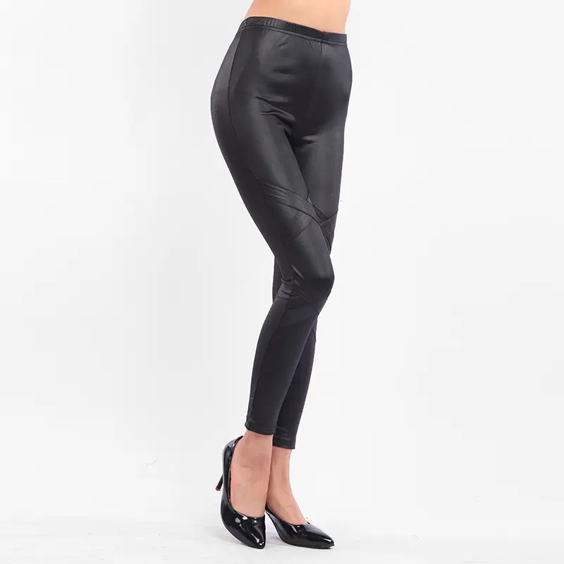 Black Cross-Patterned Leggings 9/11 Length