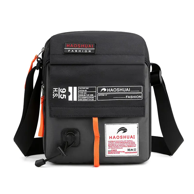 Men's Diagonal Shoulder Bag Blue Black Sports Fashion