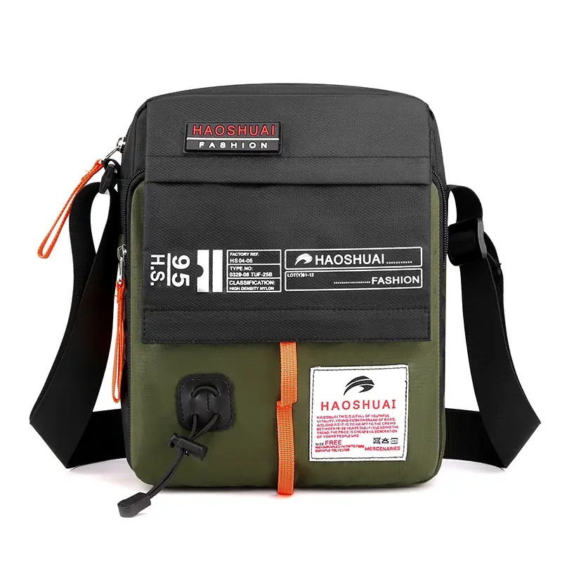 Men's Diagonal Shoulder Bag Blue Black Sports Fashion