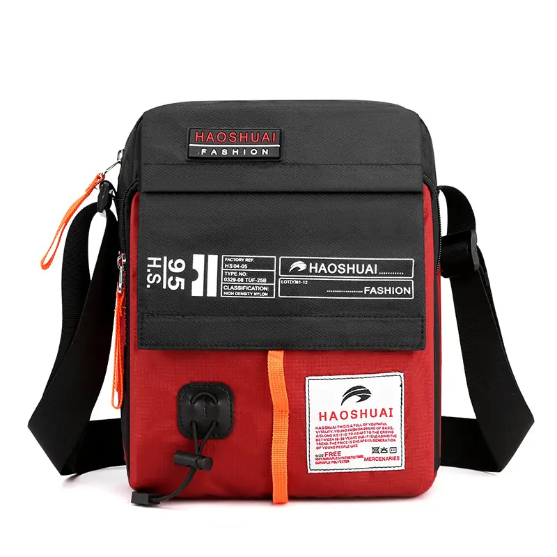 Men's Diagonal Shoulder Bag Blue Black Sports Fashion