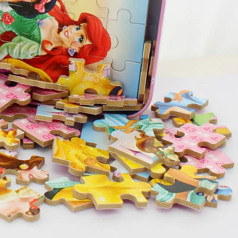 Disney Ice Princess Fun Early Education Iron Box 60 Wood Kids Puzzle - Image 12