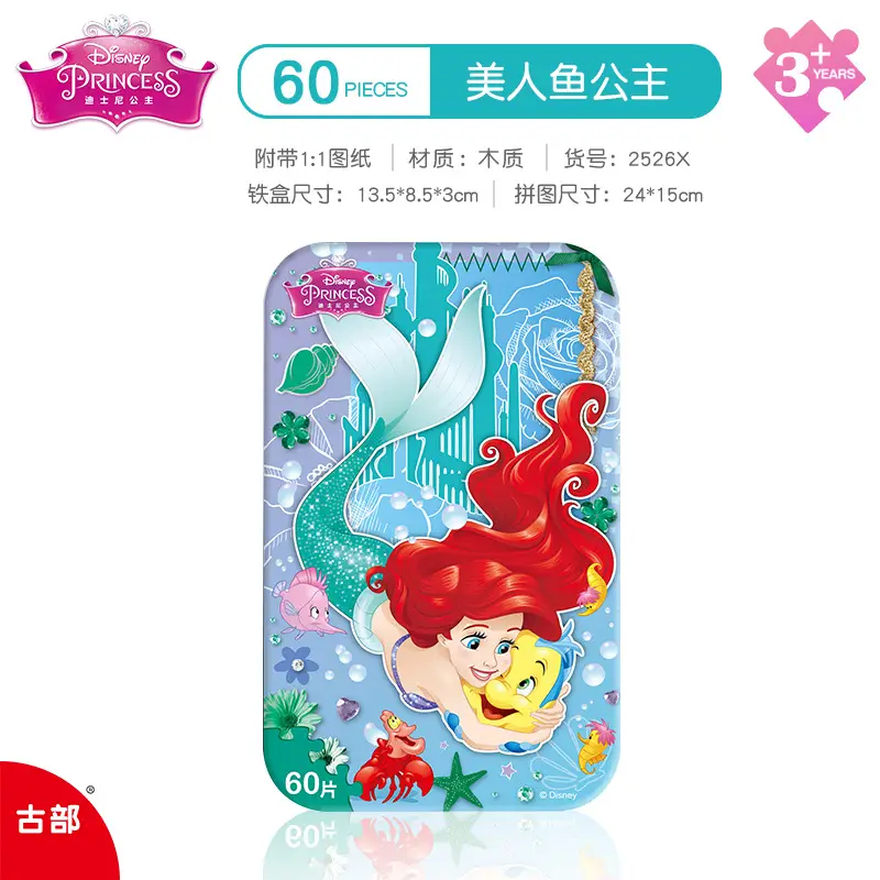 Disney Ice Princess Fun Early Education Iron Box 60 Wood Kids Puzzle - Image 4