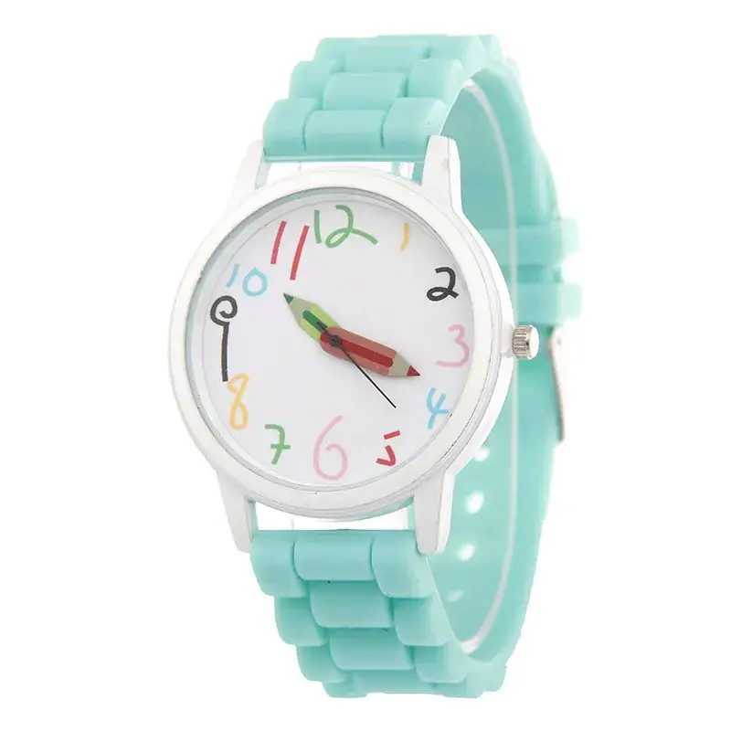 Blue Silicone Student Watch with Digital Display - Image 2