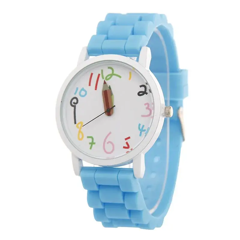 Blue Silicone Student Watch with Digital Display - Image 3