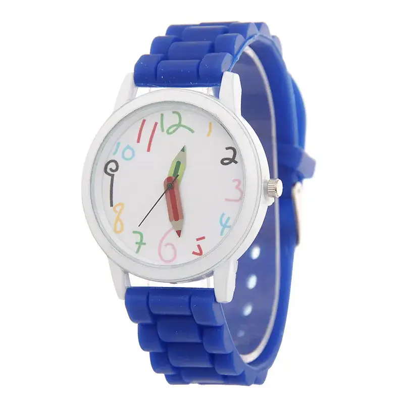 Blue Silicone Student Watch with Digital Display - Image 4