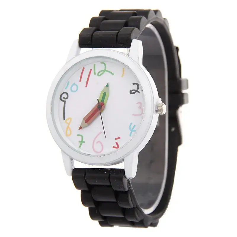 Blue Silicone Student Watch with Digital Display