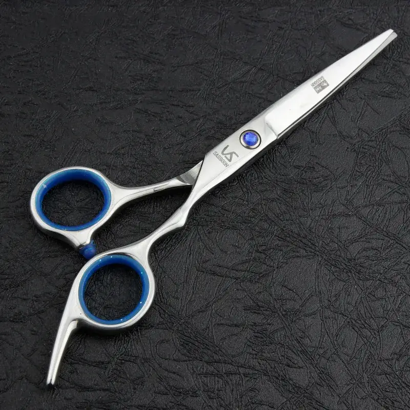 Stainless Steel Barber Scissors Set with Blue Handles - Image 4