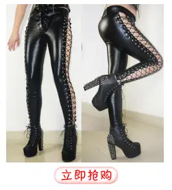 Black Leather Over-the-Head Boots for Women — feature 2
