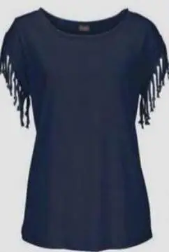 Women T-Shirt Multi Color Multi Size Round Neck Short Sleeve Tassel Knotted Top - Image 7