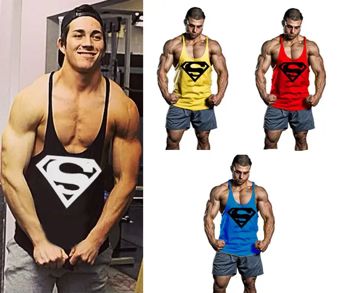Marvel Men's Black Superman Bodybuilding Vest — feature 16