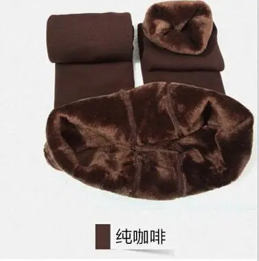 Women Fleece Warm Boot Pants High Waist Beige - Image 5