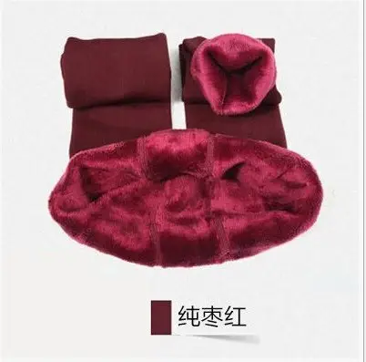 Women Fleece Warm Boot Pants High Waist Beige - Image 6