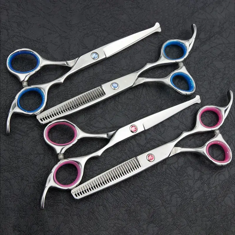Professional Haircut Scissors Set with Blue Handles