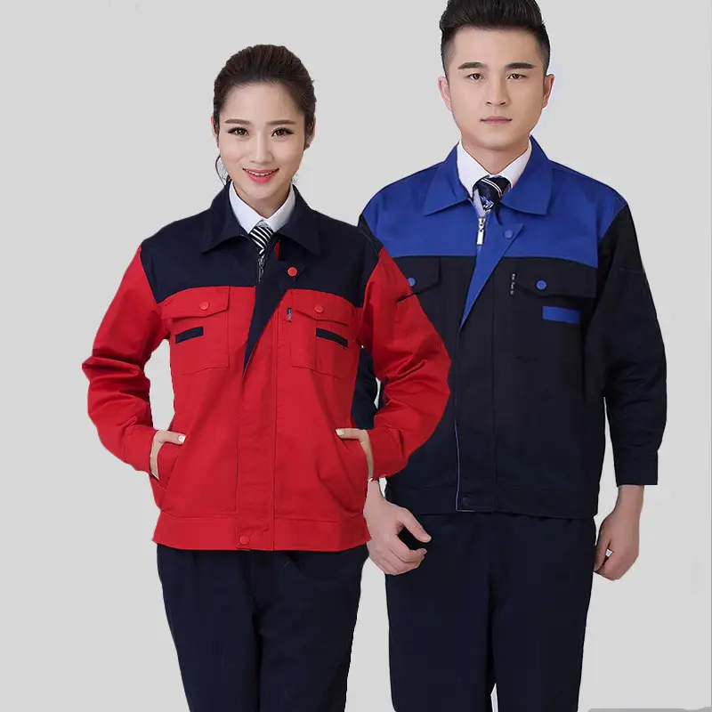 Men Women Polyester Work Suit Red Blue - Image 11