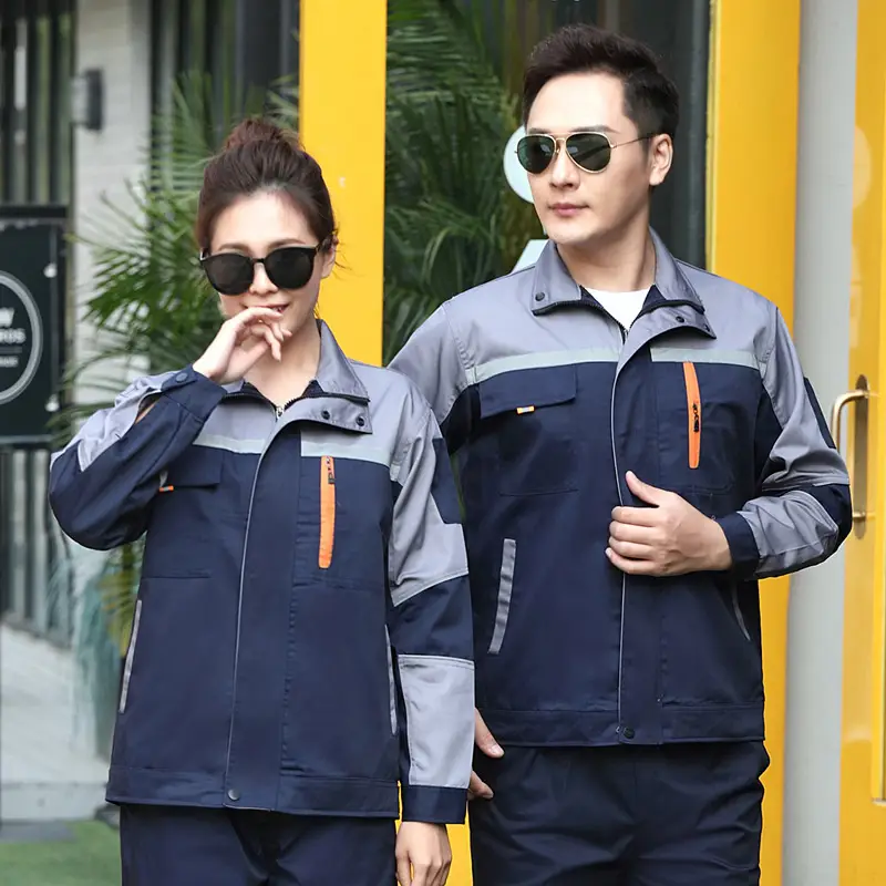 Men Women Polyester Work Suit Red Blue - Image 12