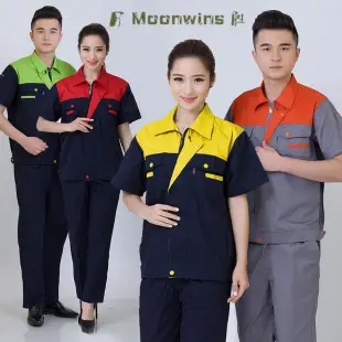 Men Women Polyester Work Suit Red Blue — feature 5