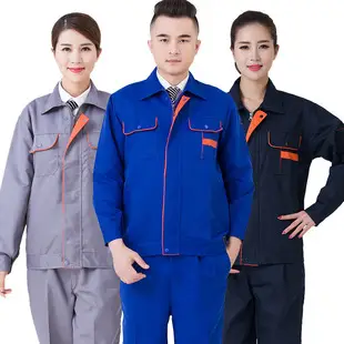 Men Women Polyester Work Suit Red Blue — feature 9
