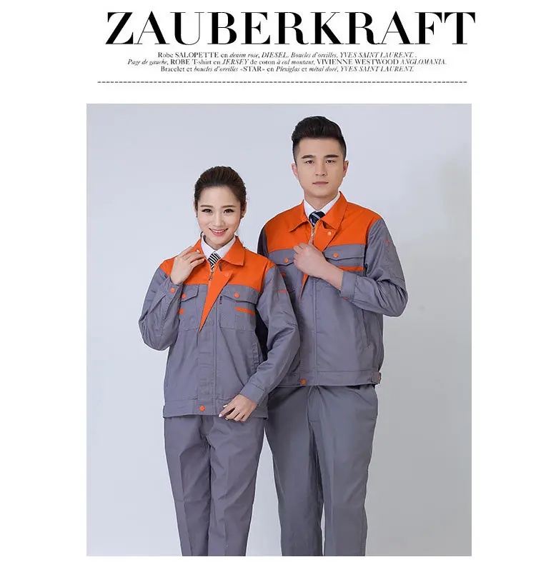 Men Women Polyester Work Suit Red Blue - Image 2