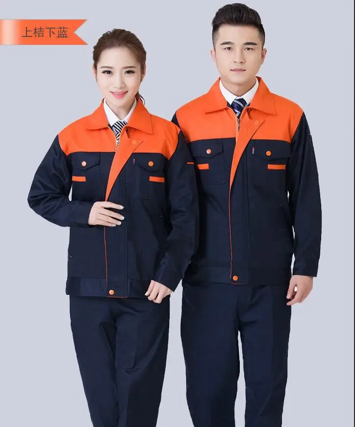Men Women Polyester Work Suit Red Blue - Image 5