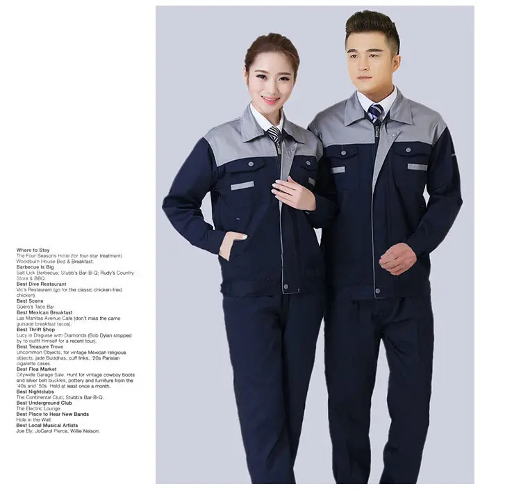 Men Women Polyester Work Suit Red Blue - Image 7