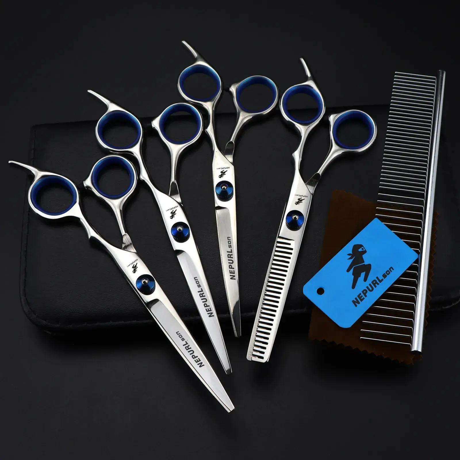 Neptsen 6.0 Inch Stainless Steel Pet Scissors 4 Pack