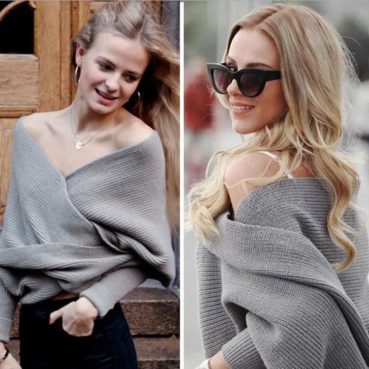 2023 Knitted V-Collar Sweater Scarf for Women