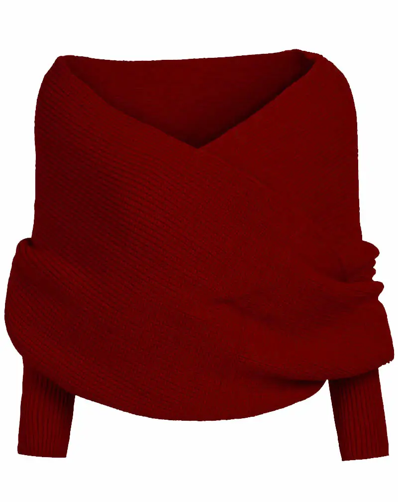 2023 Knitted V-Collar Sweater Scarf for Women