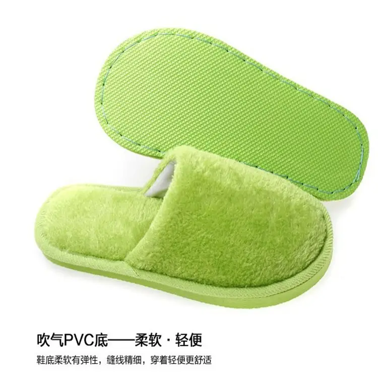 Winter men and women couples warm home plush candy color solid color EVA foam bottom cotton slippers manufacturers wholesale