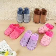 Winter men and women couples warm home plush candy color solid color EVA foam bottom cotton slippers manufacturers wholesale — feature 1