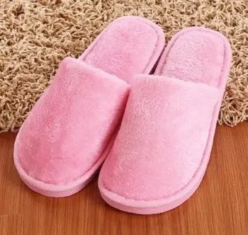 Winter men and women couples warm home plush candy color solid color EVA foam bottom cotton slippers manufacturers wholesale
