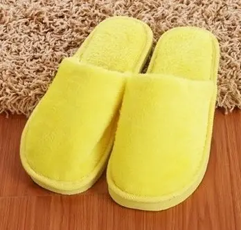 Winter men and women couples warm home plush candy color solid color EVA foam bottom cotton slippers manufacturers wholesale