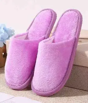 Winter men and women couples warm home plush candy color solid color EVA foam bottom cotton slippers manufacturers wholesale