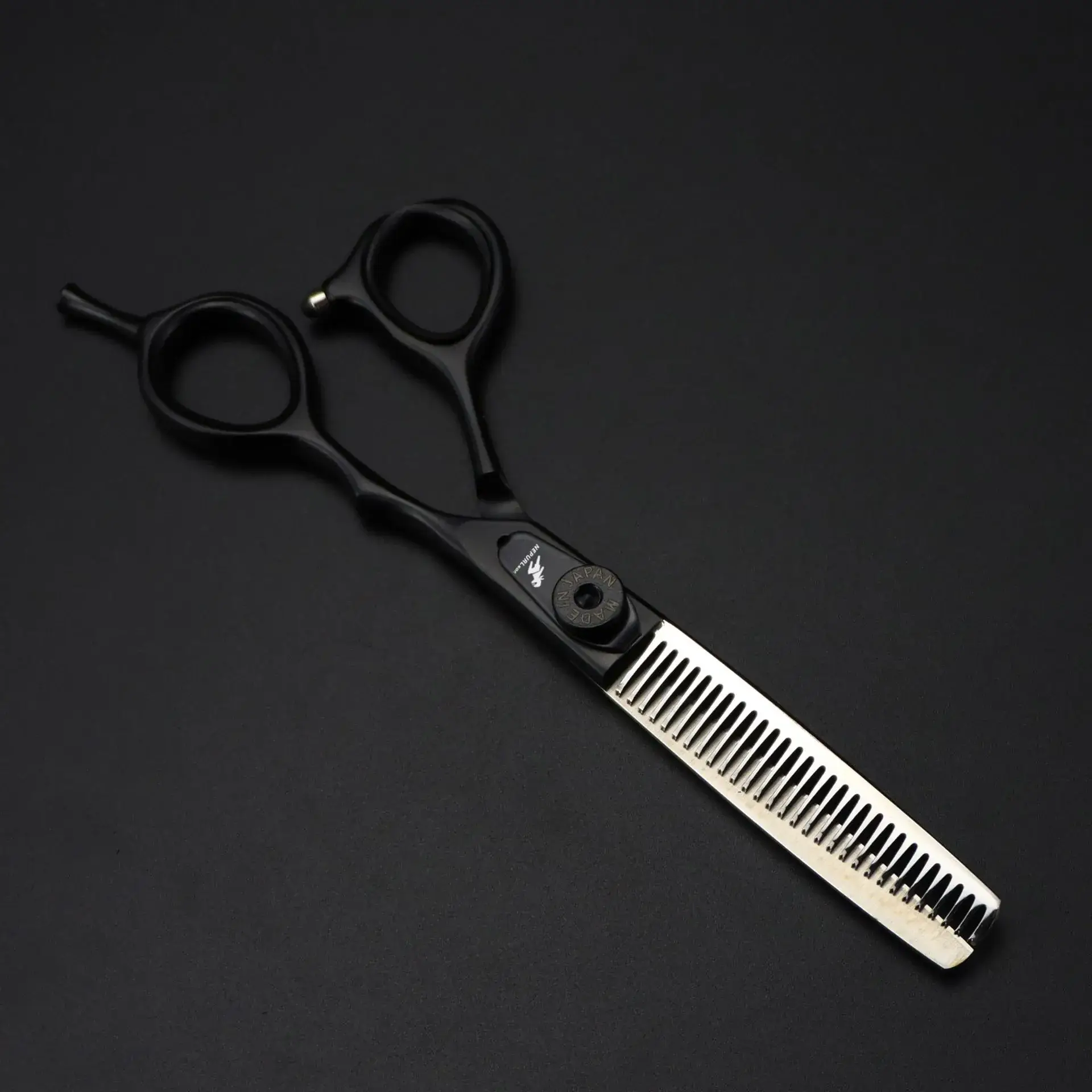6.0 Inch Black Hair Scissors Half Blade Tooth Precision - Image 2