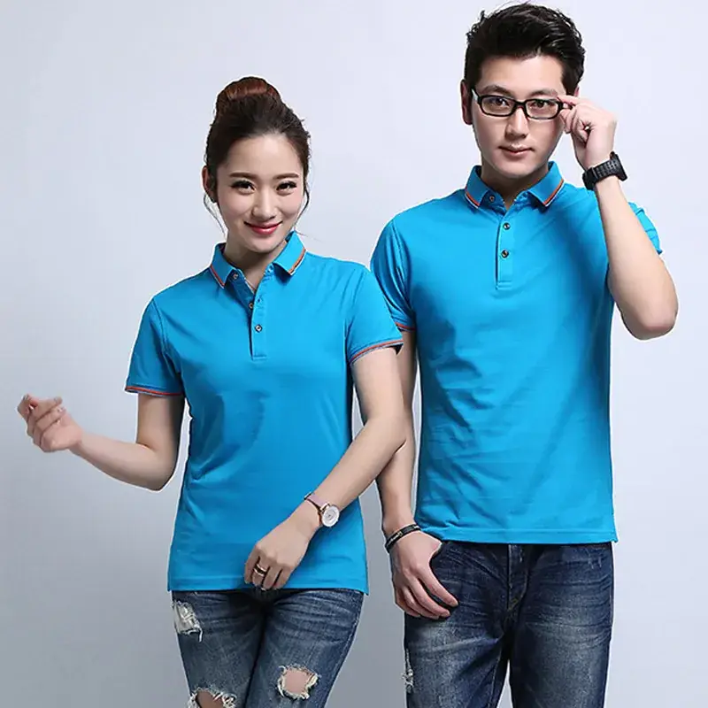 Men Red Business Polo Shirt with Logo & Short Sleeve - Image 15