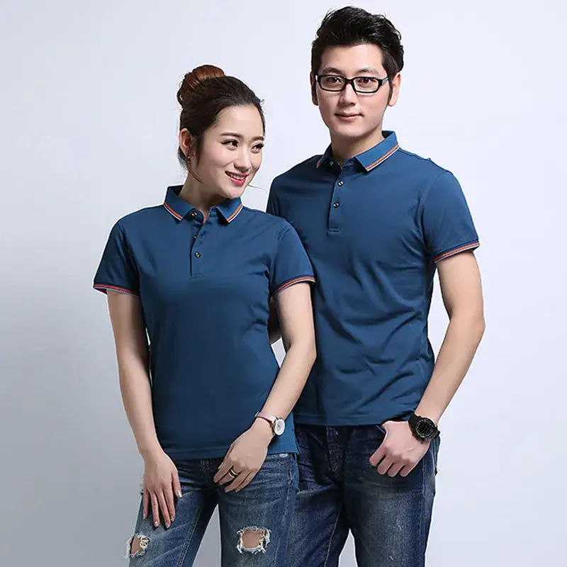 Men Red Business Polo Shirt with Logo & Short Sleeve - Image 16