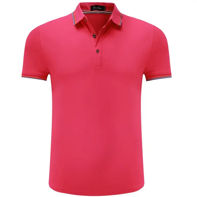 Men Red Business Polo Shirt with Logo & Short Sleeve - Image 12