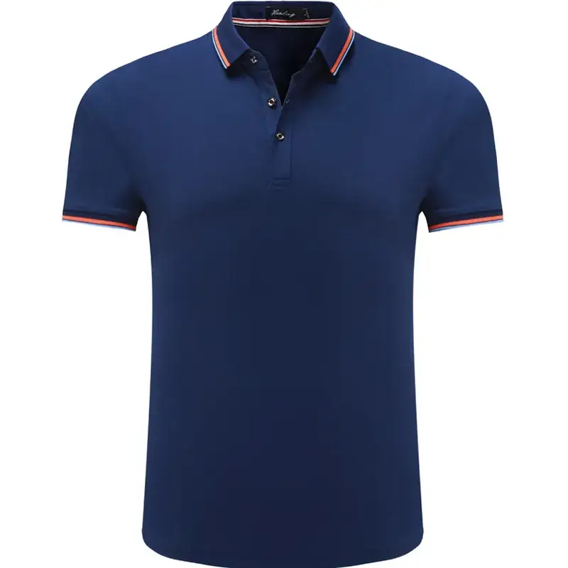 Men Red Business Polo Shirt with Logo & Short Sleeve - Image 5