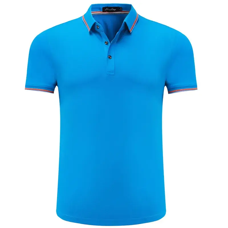 Men Red Business Polo Shirt with Logo & Short Sleeve - Image 8