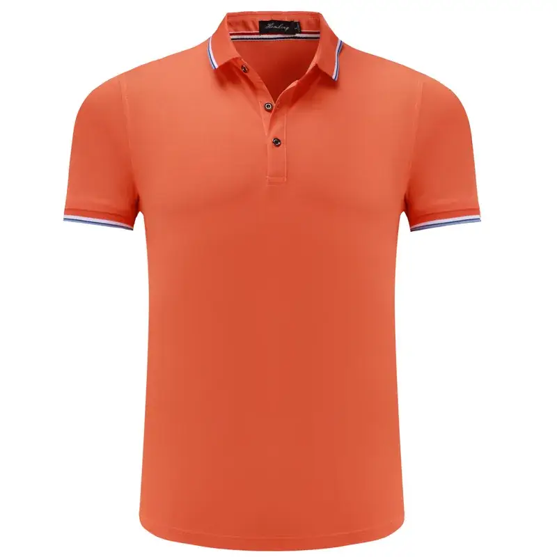 Men Red Business Polo Shirt with Logo & Short Sleeve - Image 9
