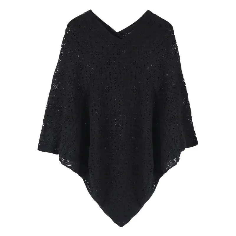 New Plus Size Women's Cross-Border Blouse Loose Hollow Irregular Pullover Top