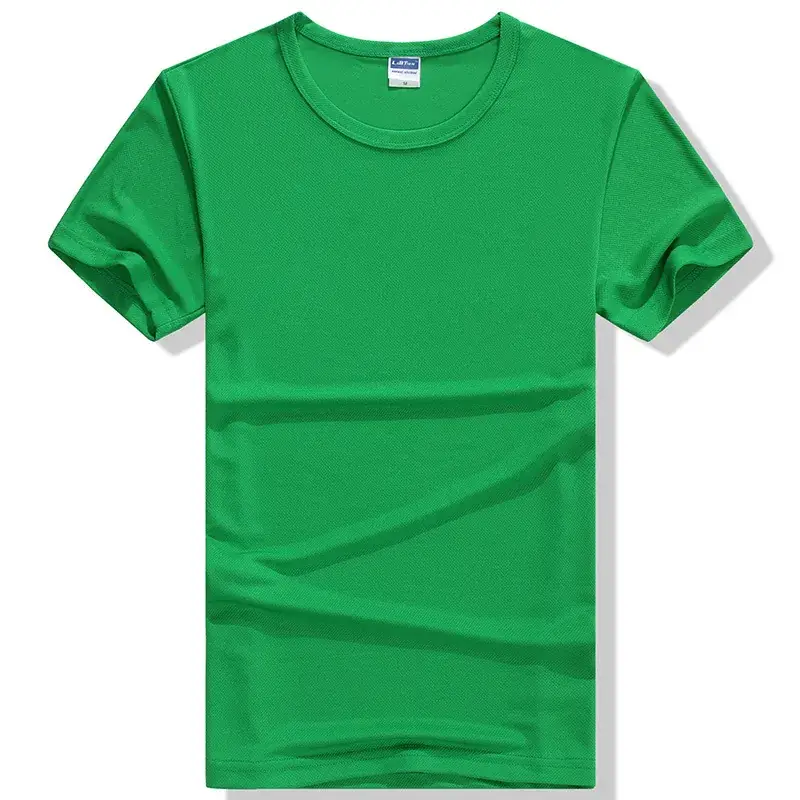 Men's Green Round Neck T-Shirt Quick Dry