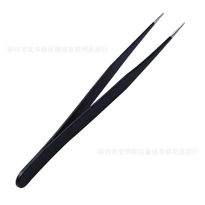 Electrostatic Black Nail Art Tweezers with 45° Bend — feature 4