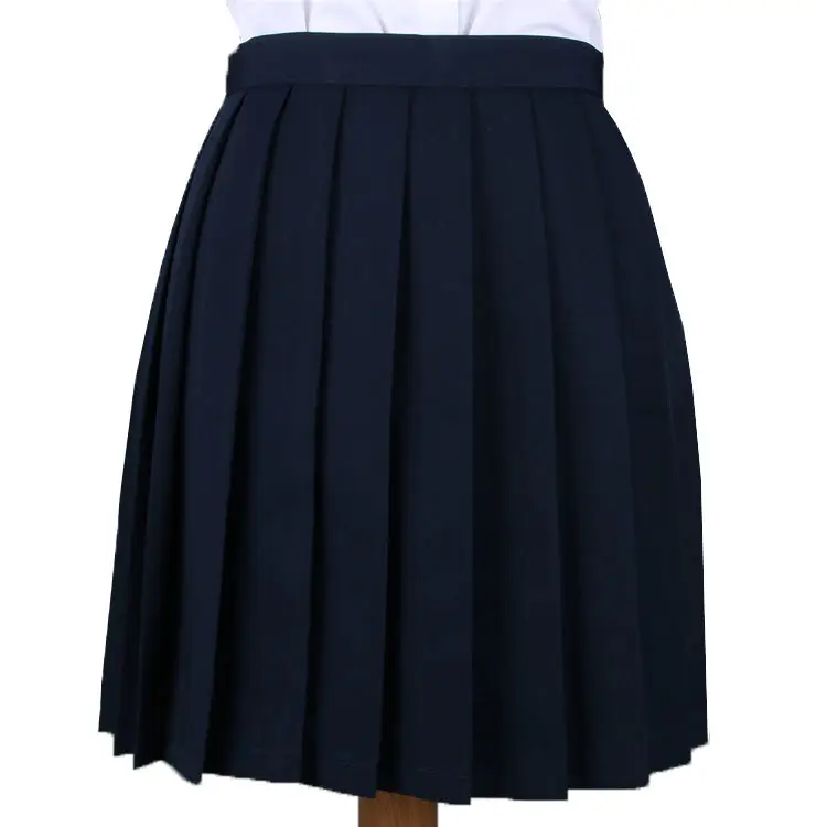 Black Pleated Japanese Summer Skirt for Women