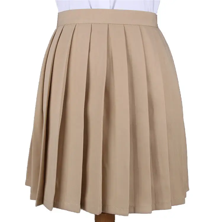 Black Pleated Japanese Summer Skirt for Women