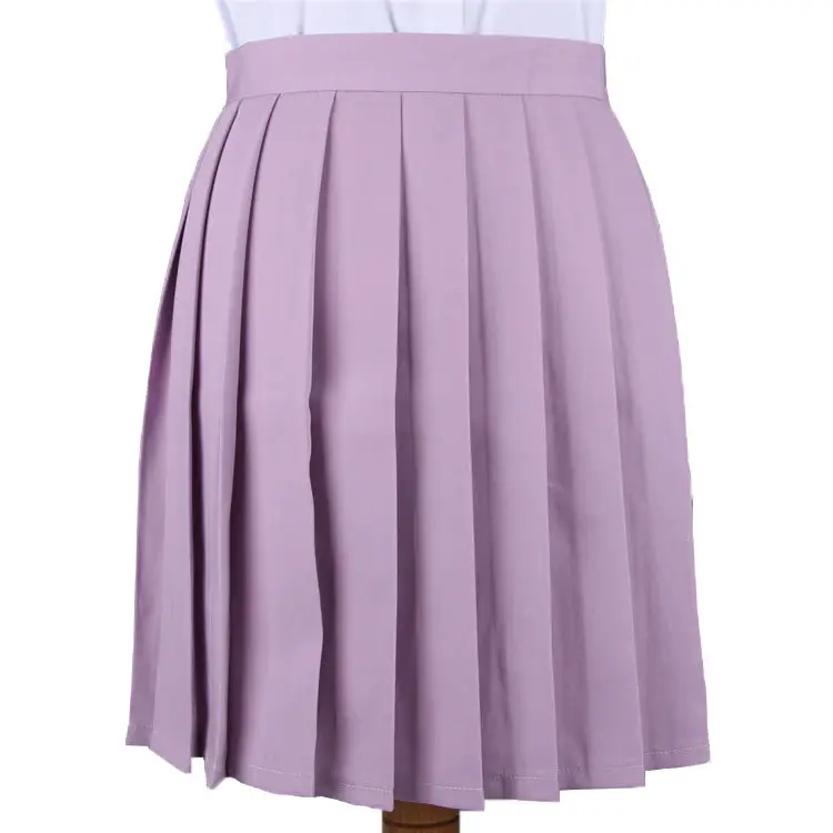Black Pleated Japanese Summer Skirt for Women
