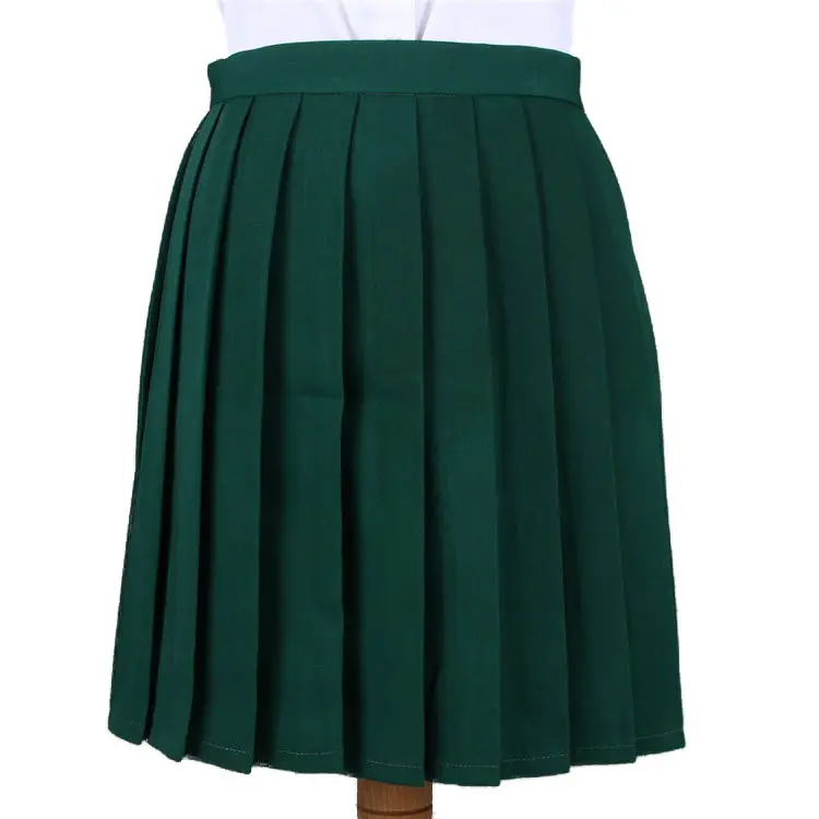 Black Pleated Japanese Summer Skirt for Women