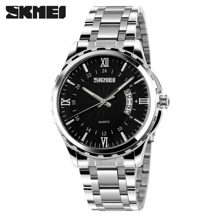 SKMEI Men's Stainless Steel Analog Watch with Luminous Dial - Image 4