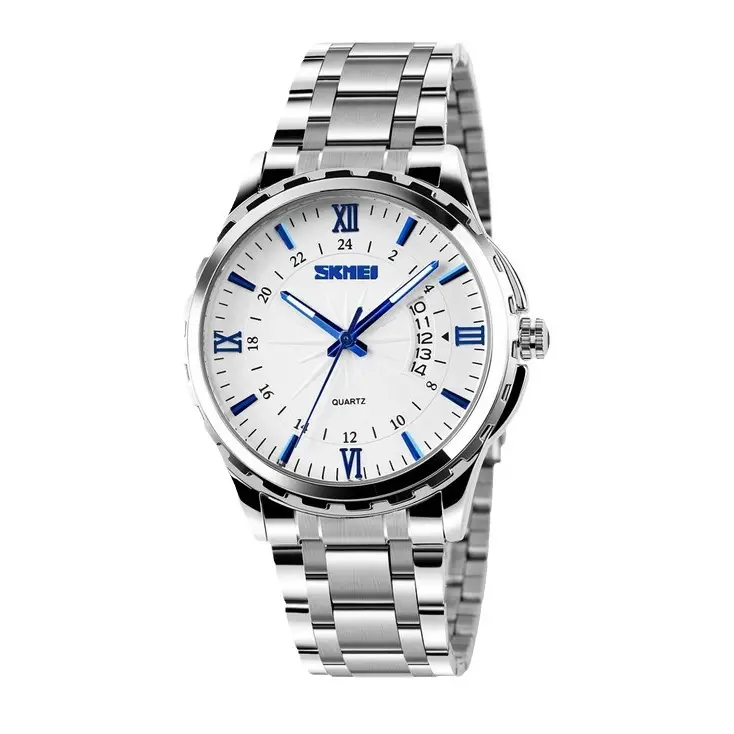 SKMEI Men's Stainless Steel Analog Watch with Luminous Dial - Image 5