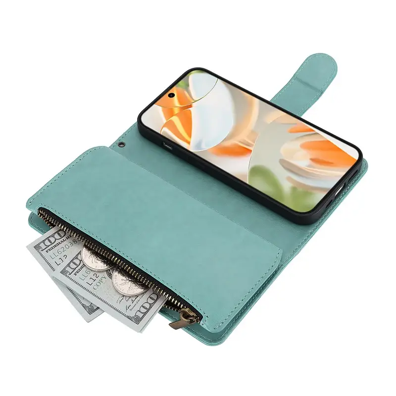 Purple Butterfly Embroidered Leather Phone Case for Pixel 10 Pro XL